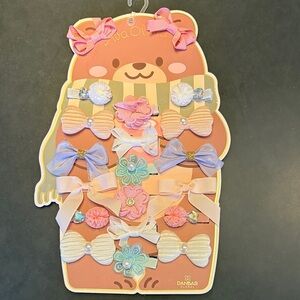 NWOT! Colorful Bow Hair Clips Set